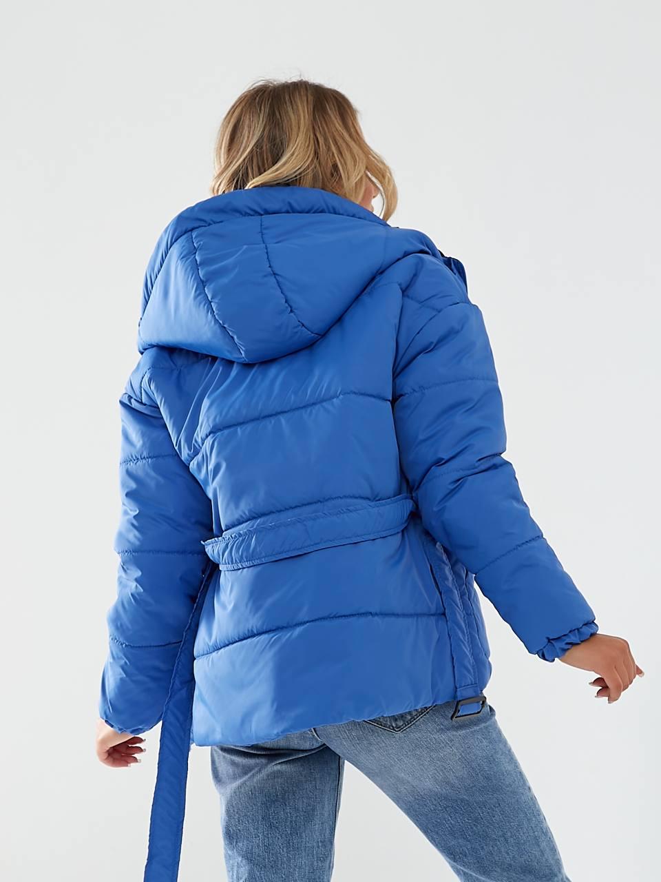 Куртка утеплена Khan коротка з поясом р. 42 Сапфіровий (Kh332) - фото 5 Куртка утеплена Khan коротка з поясом р. 42 Сапфіровий (Kh332) - фото 5