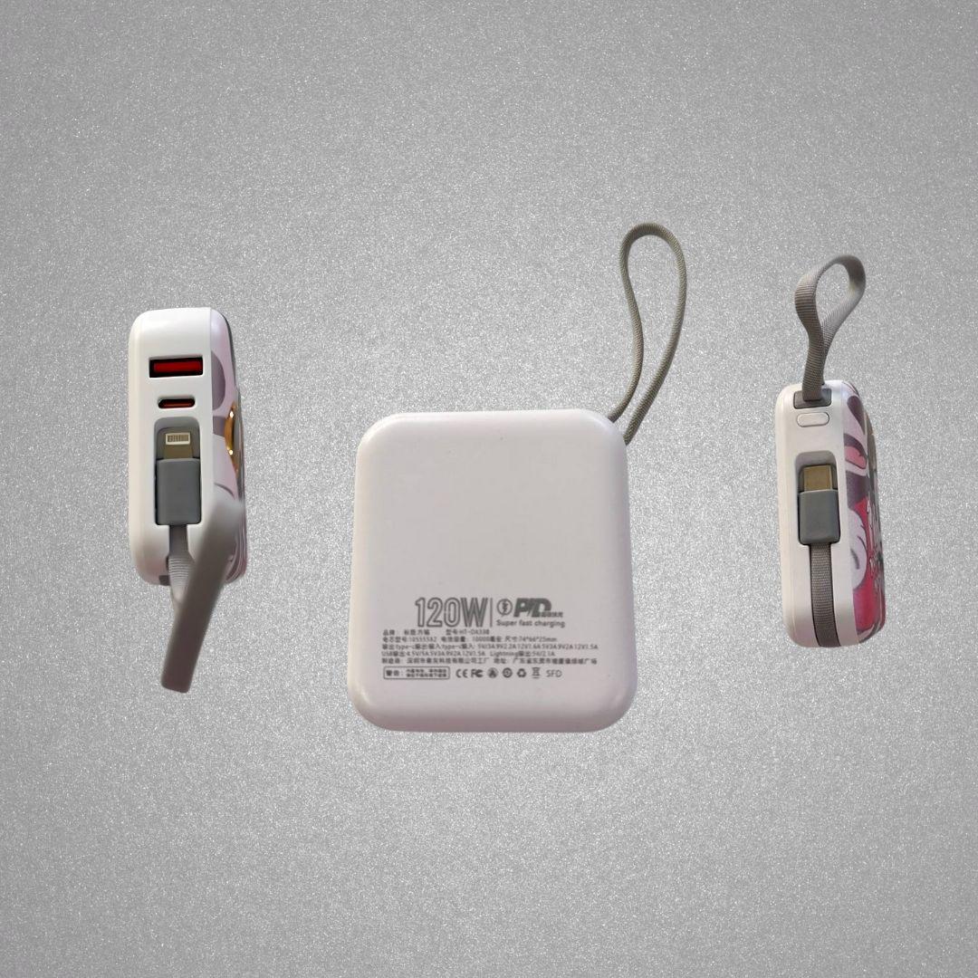 Павербанк зі швидкою зарядкою Lotso з двома вбудованими кабелями Type-C/Lightning 10000 mAh 120W (Powerbank_13_Lotso) - фото 5 Павербанк зі швидкою зарядкою Lotso з двома вбудованими кабелями Type-C/Lightning 10000 mAh 120W (Powerbank_13_Lotso) - фото 5