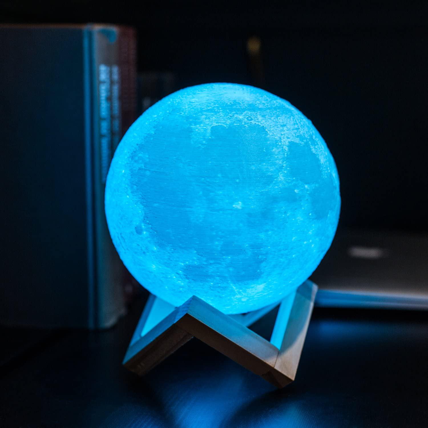 Ночник Луна Moon lamp сенсорный 6 цветов 13 см - фото 5