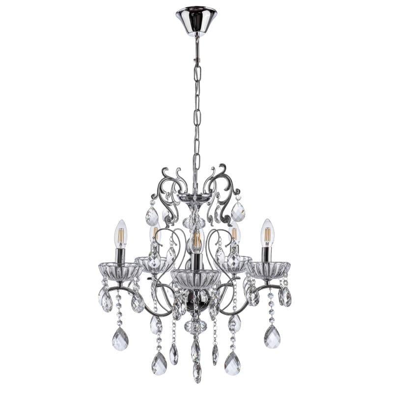 Люстра свеча подвесная хрустальная классическая Brille BCL-668S/5 E14 CH