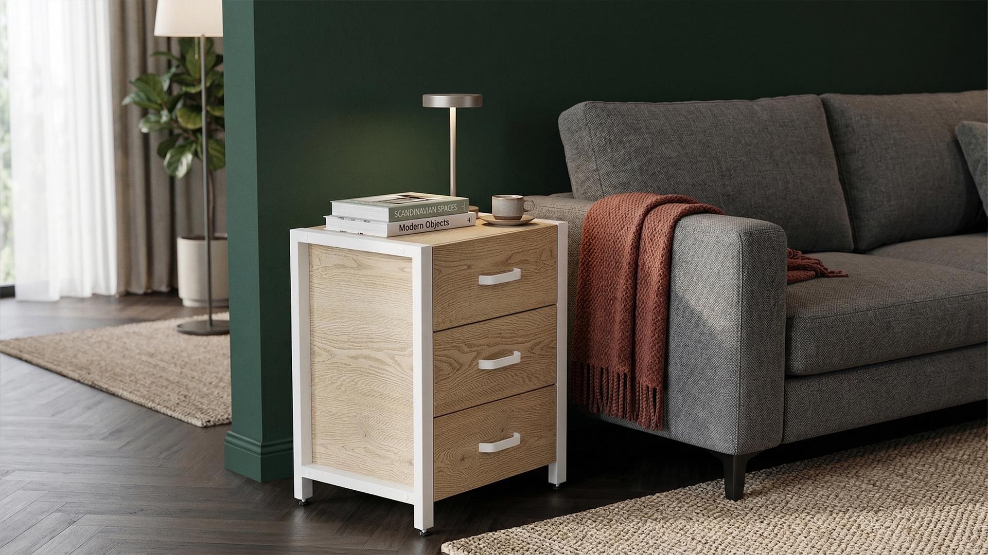 Тумба универсальная Ferrum-decor Вивьен ДСП 16 мм 3 50x41x40 белый/Дуб Кремона Торро (FRD-107752)