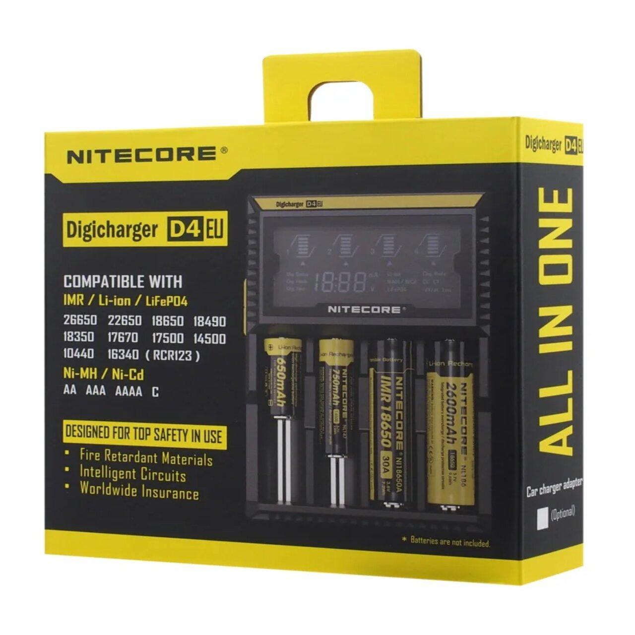 Зарядное устройство Nitecore D4 на 4 отсека батареек Black - фото 4