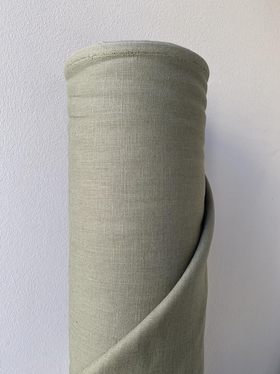 Ткань скатертная LINEN PLUS льняная 143 см 594 Хаки - фото 9