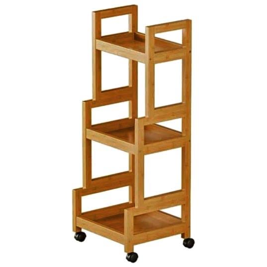 Этажерка для ванной из дерева на колесиках Диполи Охра (АБТ-003404)
