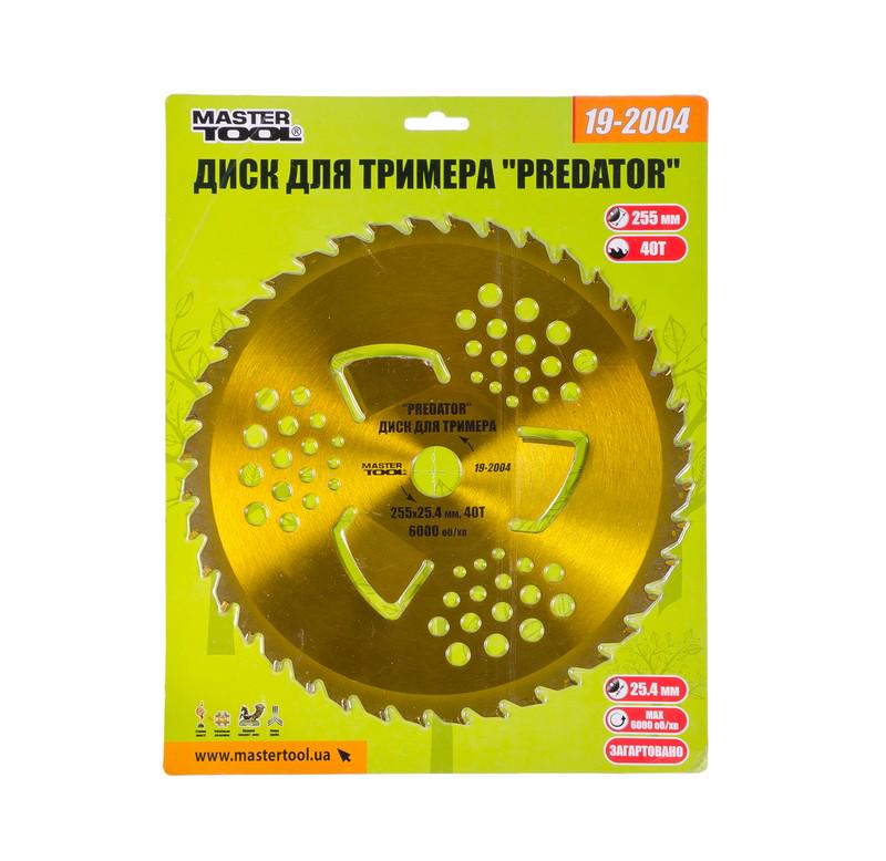 Диск для тріммера MasterTool 19-2004 PREDATOR з побідитовою напайкою загартований 255х25,4 мм х 40Т - фото 2 Диск для тріммера MasterTool 19-2004 PREDATOR з побідитовою напайкою загартований 255х25,4 мм х 40Т - фото 2