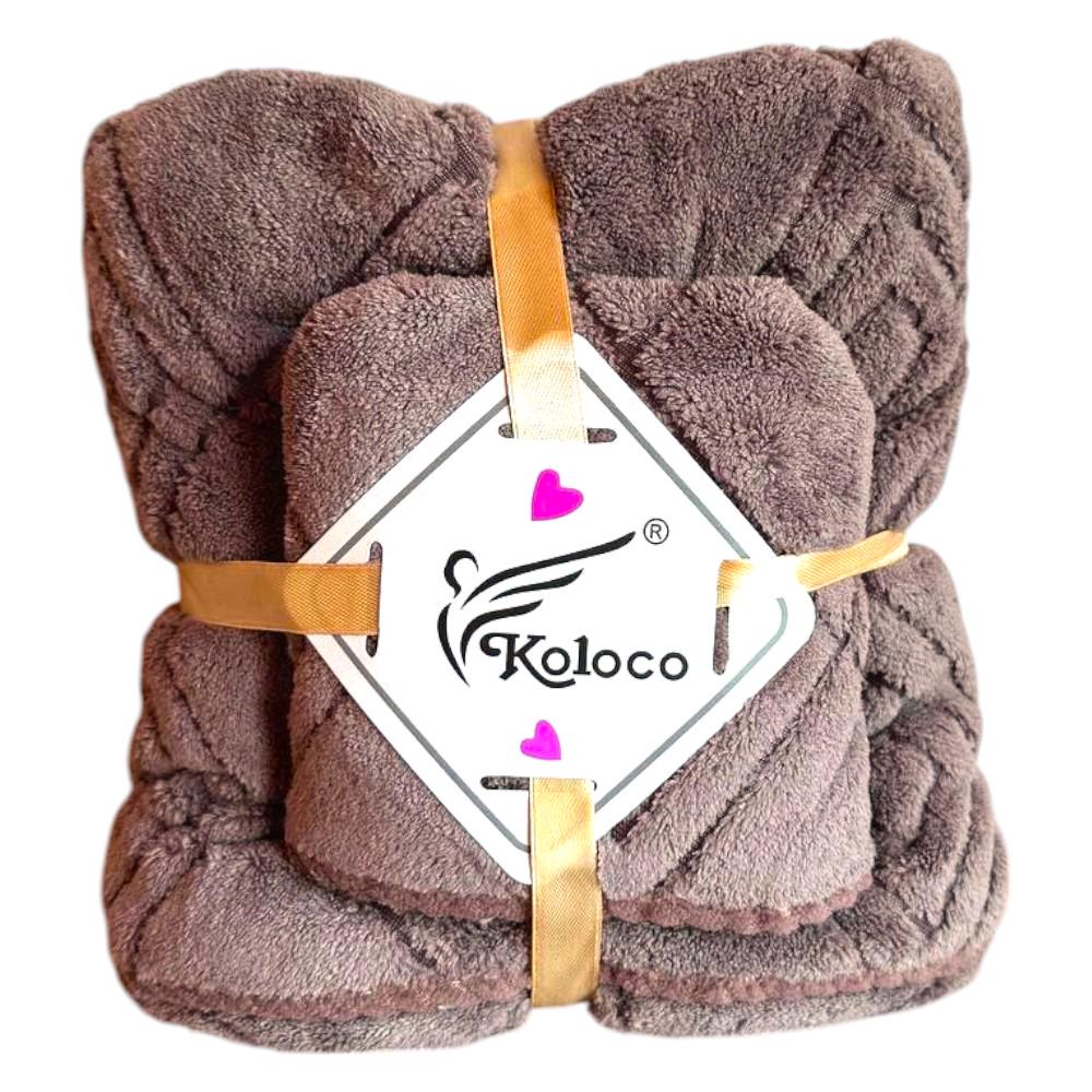 Набор полотенец Koloco микрофибра 70х140/35х75 см Коричневый (41069)