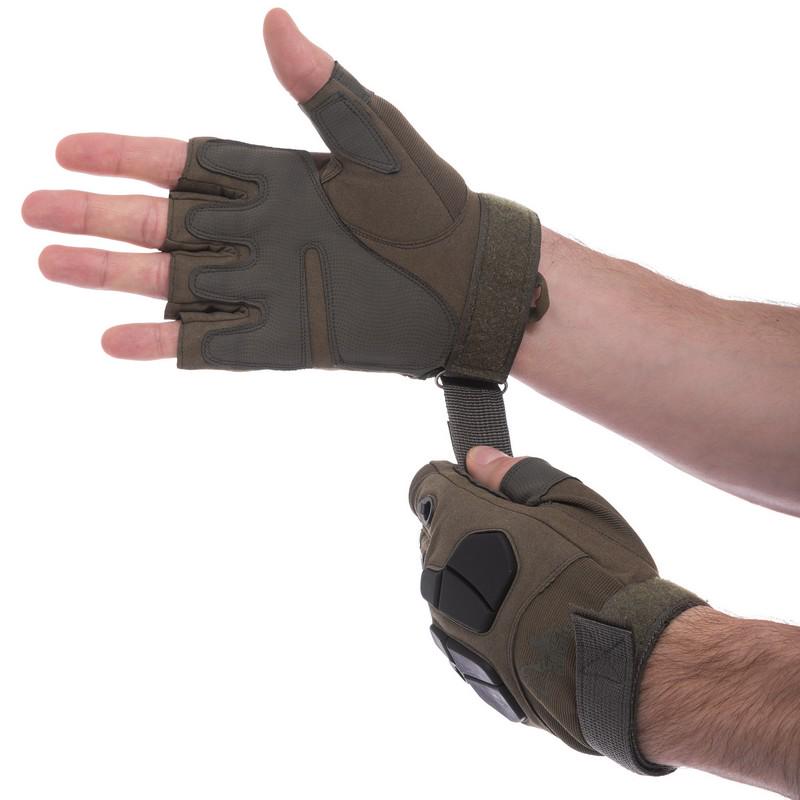 Перчатки с открытыми пальцами SILVER KNIGHT YQS-3 XL (218445)