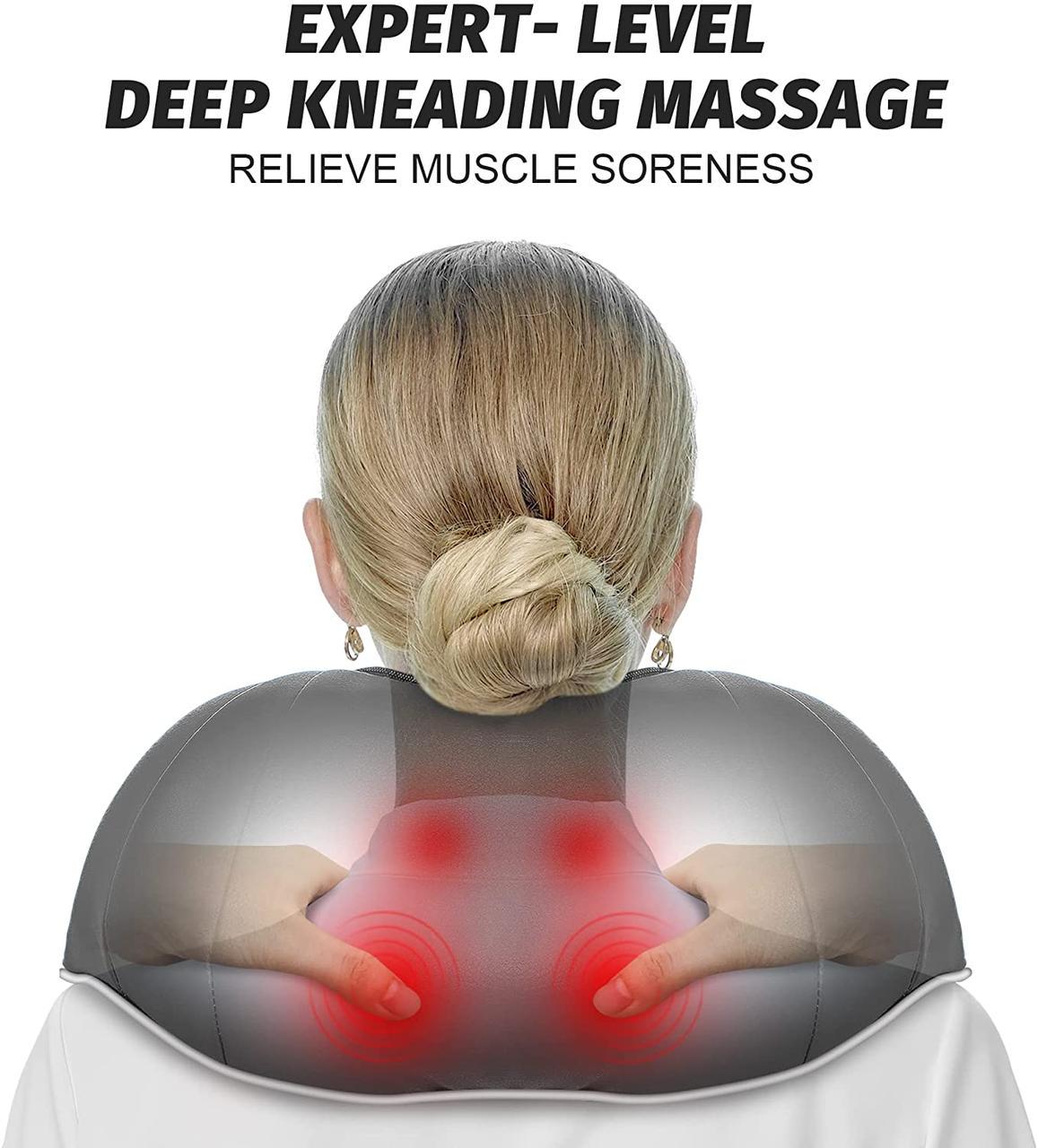 Массажер Alljoy Electric Deep Tissue 3D для спины и шеи шиаца с подогревом (7329217) - фото 5