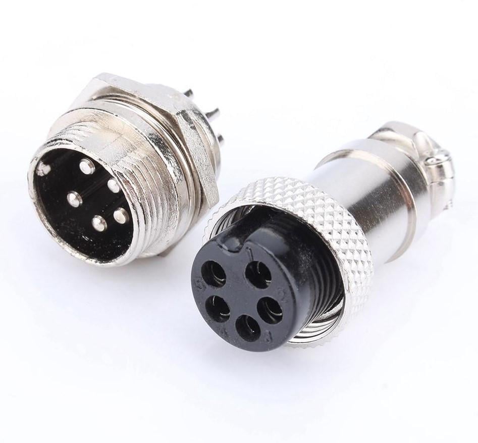 Роз'єм авіаційний з'єднувальний GX16-16M-5A 5 pin розетка/штекер (2760525785)