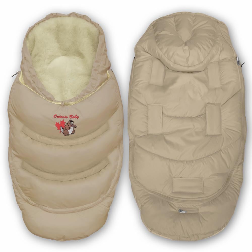 Конверт-трансформер пуховий 2в1 Alaska СС SMART с мехом Бежевый (ART-0000562) - фото 8