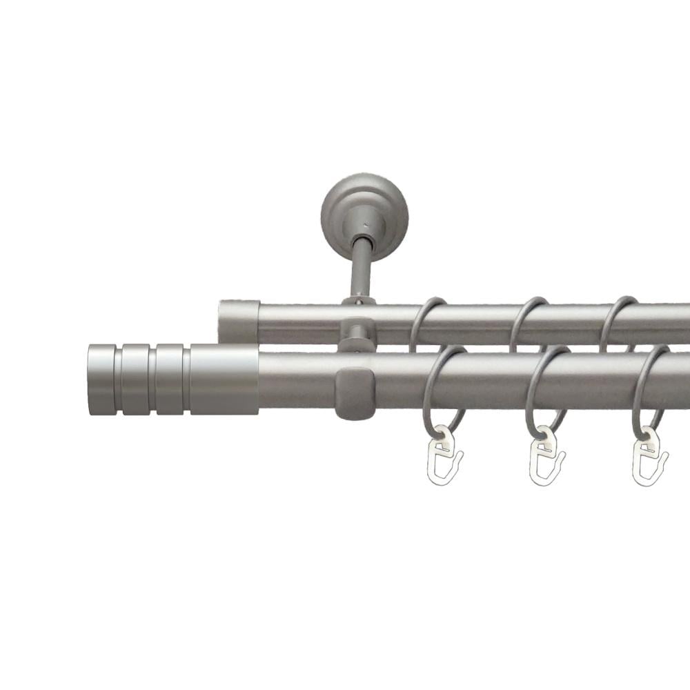 Карниз Orvit Модуло металевий дворядний відкритий гладка труба кільце металеве 25/19 мм 240 см Сатин (00-00026099)