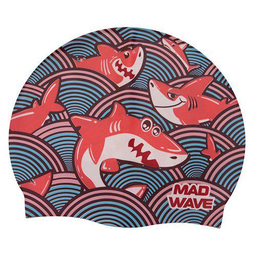 Шапочка для плавания детская Junior Sharky M057911 Mad Wave Бирюзовый (60444166)
