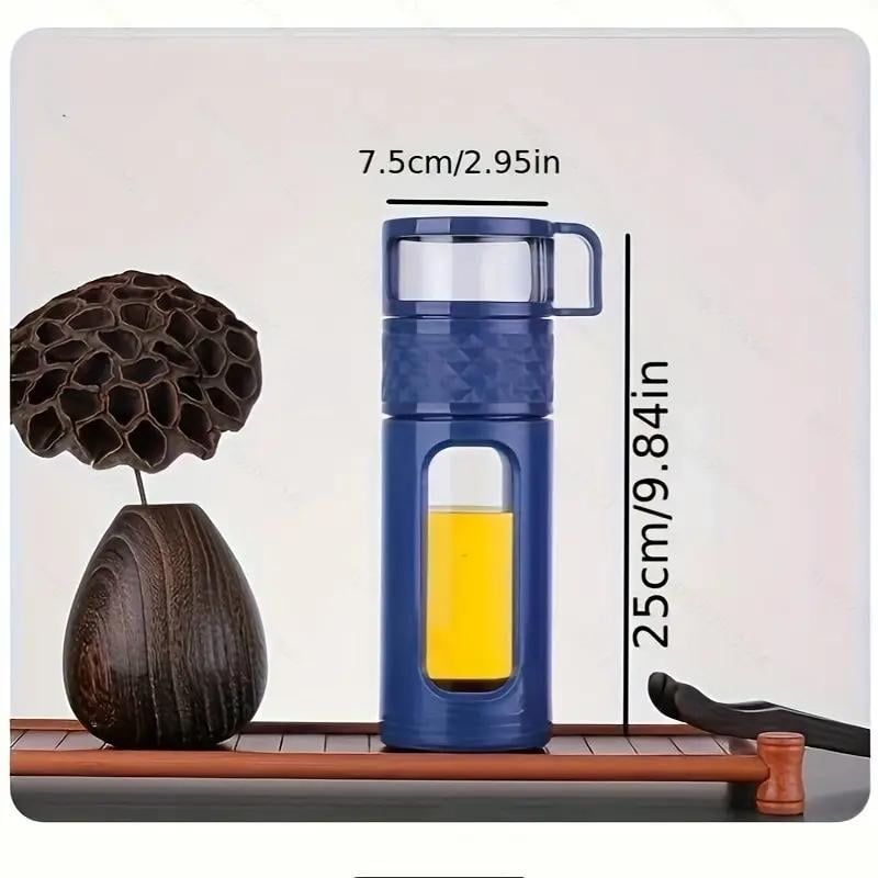 Колба-заварник для чая стеклянная с двойными стенками/ситечком и крышкой 600 мл (118991) - фото 5