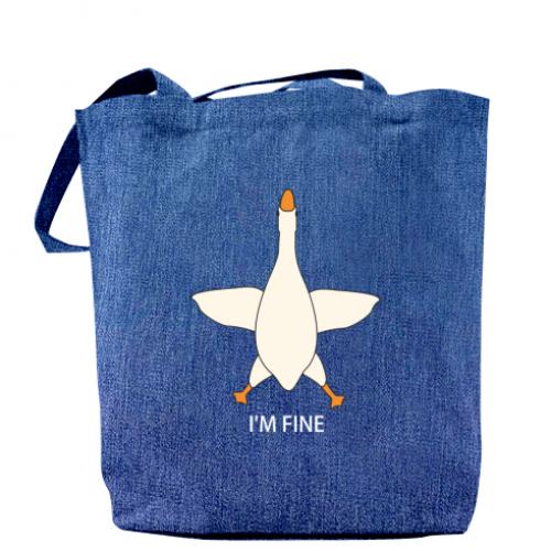 Шоппер Гусь I'm fine 37x41 см Джинс (16997322-61-199224)