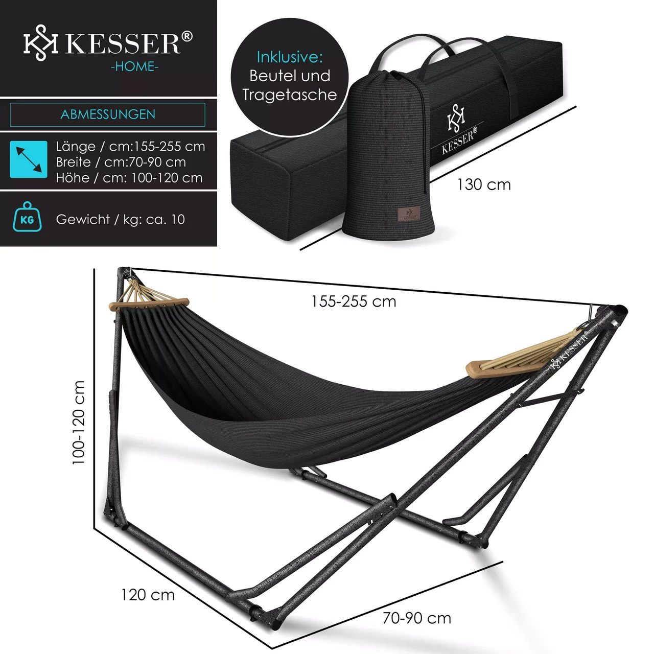 Гамаки KESSER подвесной для сада и дачи 200 кг 360x120x115 см (4260729115591) - фото 3 Гамаки KESSER подвесной для сада и дачи 200 кг 360x120x115 см (4260729115591) - фото 3