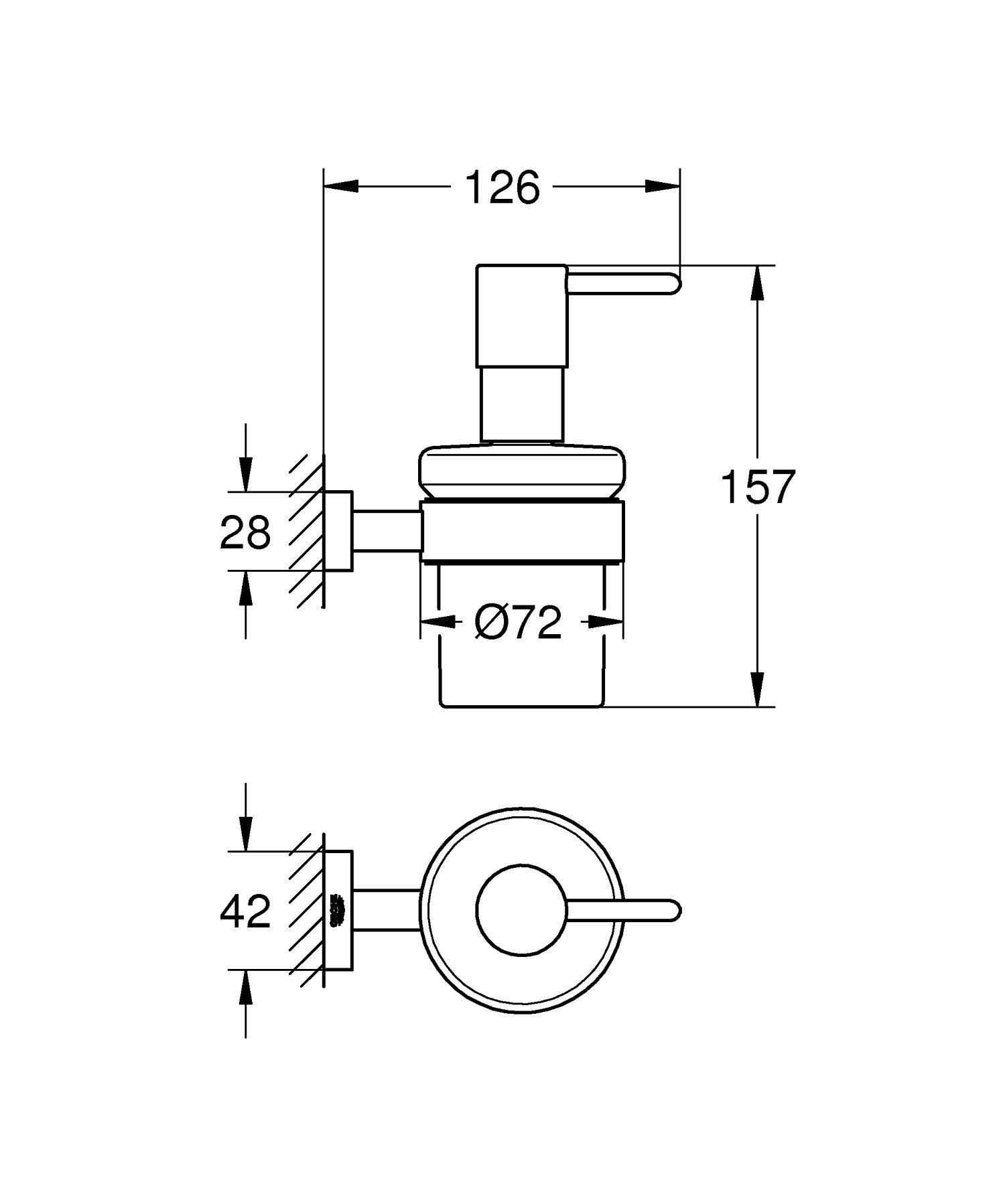 Дозатор для рідкого мила Grohe Essentials Cube New (40756001) - фото 4