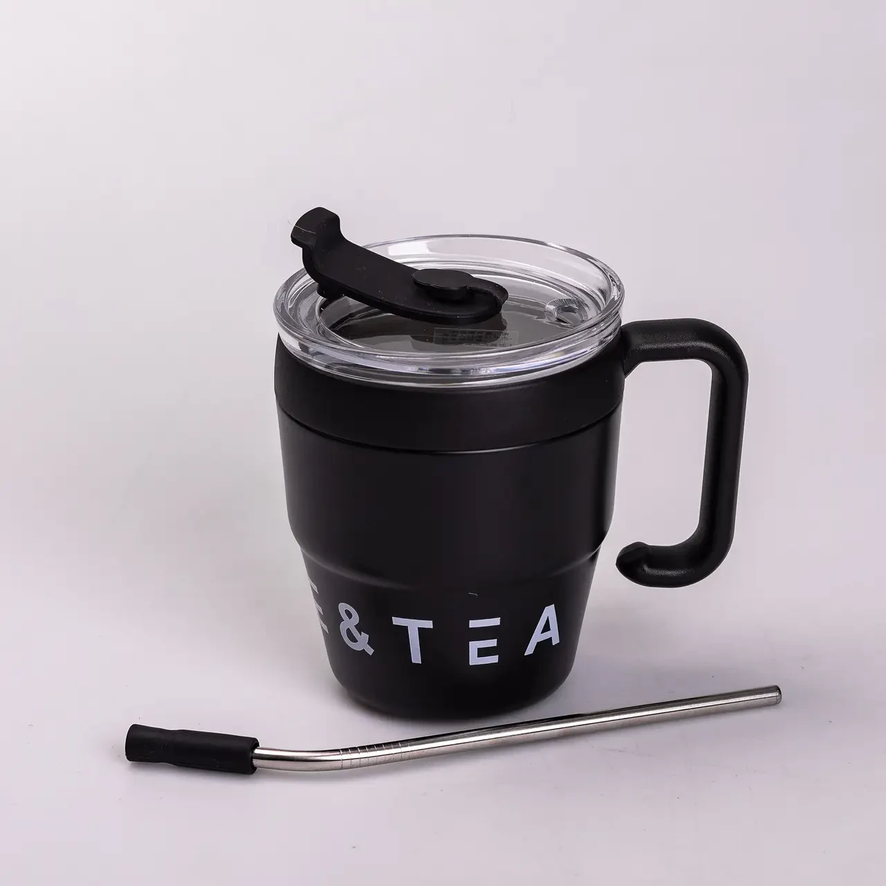 Термокухоль Coffee&Tea з трубочкою Чорний (5482) - фото 4 Термокухоль Coffee&Tea з трубочкою Чорний (5482) - фото 4