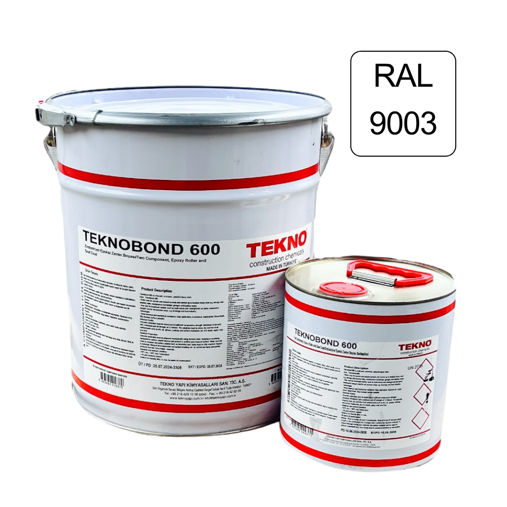Фарба епоксидна для бетонної підлоги Teknobond 600 20 кг Білий  RAL 9003  (TB600900320)