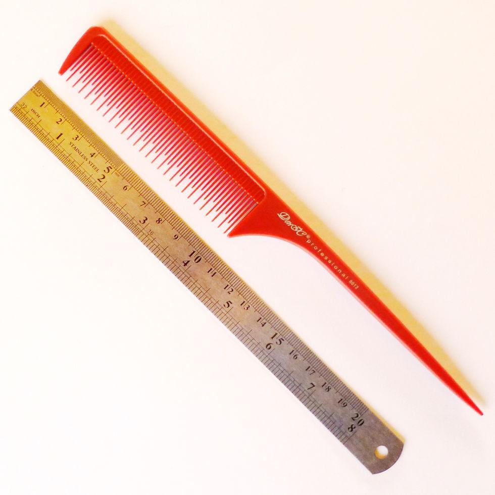 Гребінець карбон ДенІС professional 8612 з хвостиком Red (1453070596) - фото 4