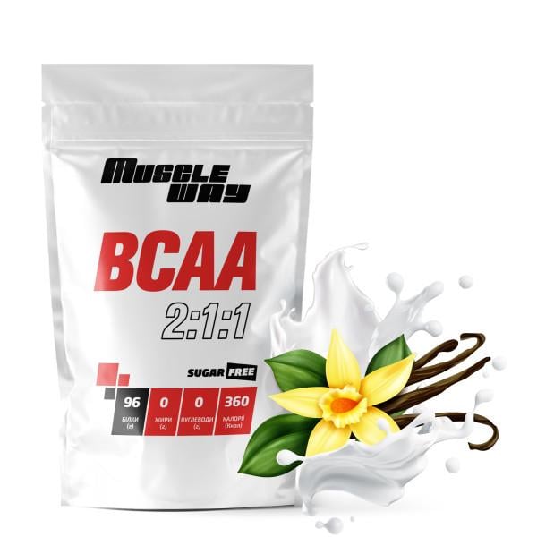 Комплекс амінокислот для росту м'язів і сушіння MuscleWay ВСАА 2:1:1 Sugar Free Ваніль в порошку на 50 порцій 500 г (21-125-bcaa-mw-rs500.v) - фото 1 Комплекс амінокислот для росту м'язів і сушіння MuscleWay ВСАА 2:1:1 Sugar Free Ваніль в порошку на 50 порцій 500 г (21-125-bcaa-mw-rs500.v) - фото 1