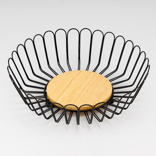 Фруктовница металлическая Дары солнца Ø28х9 см Черный (92822)