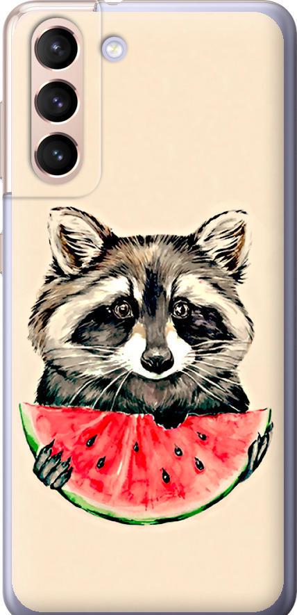 Чохол на Samsung Galaxy S21 Єнотик з кавуном (4605t-2114-42517)