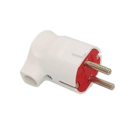 Вилка кутова Neomax із заземленням пластик 220 В 16 А Білий (NX1004)