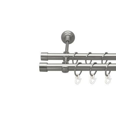 Карниз трубчатый двухрядный Orvit Заглушка 19/19 мм 300 см Нержавеющая сталь (000-9777)