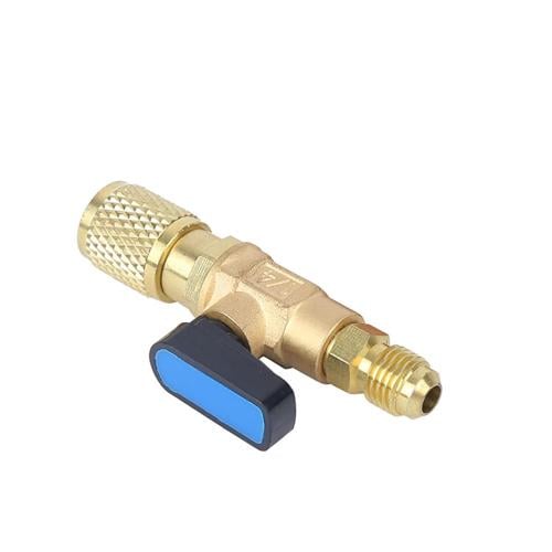 Клапан-кран SAE R22 прямой латунь для заправки систем фреоном 1/4" (4035-0715e)