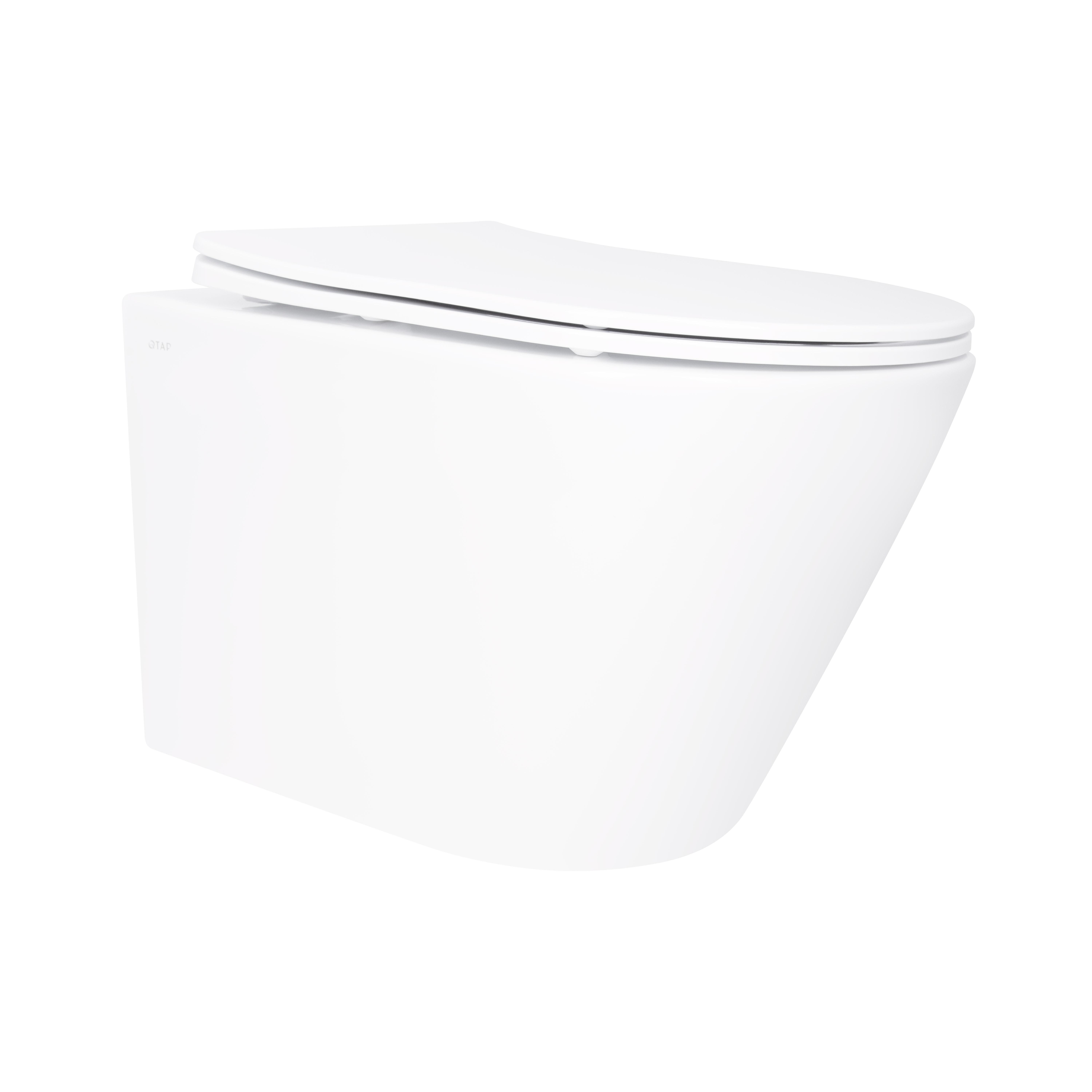 Унитаз подвесной Qtap Swan Ultra Quiet с сиденьем Slim Duroplast/Soft-close/Quick Release 485х360х320 мм White (QT16335179W)