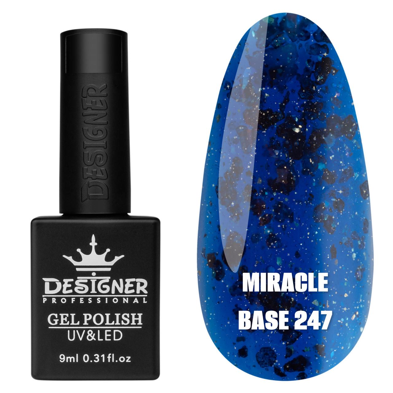 База камуфлирующая цветная Miracle base Дизайнер с хлопьями Юки 9 мл 247