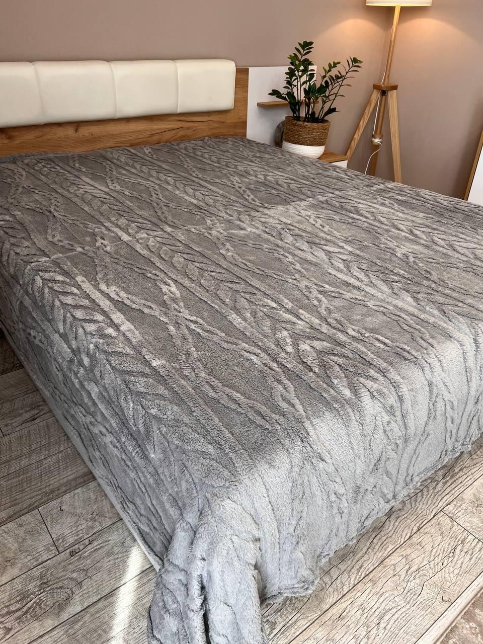 Плед з мікрофібри 210х230 см Сірий (Д-al-kosa-001-04) - фото 2 Плед з мікрофібри 210х230 см Сірий (Д-al-kosa-001-04) - фото 2