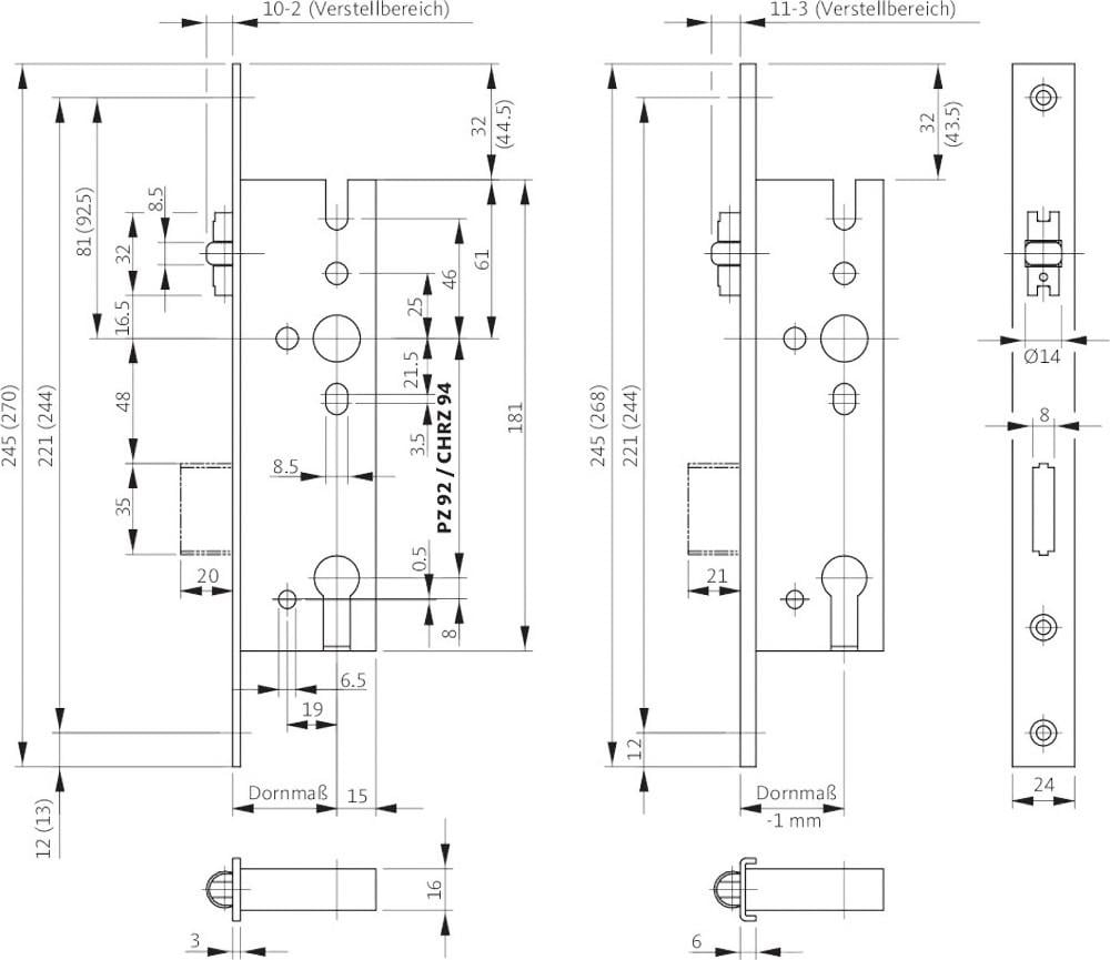 Замок для алюмінієвих дверей GU-BKS з роликом 35 мм (B 1315 0013) - фото 2