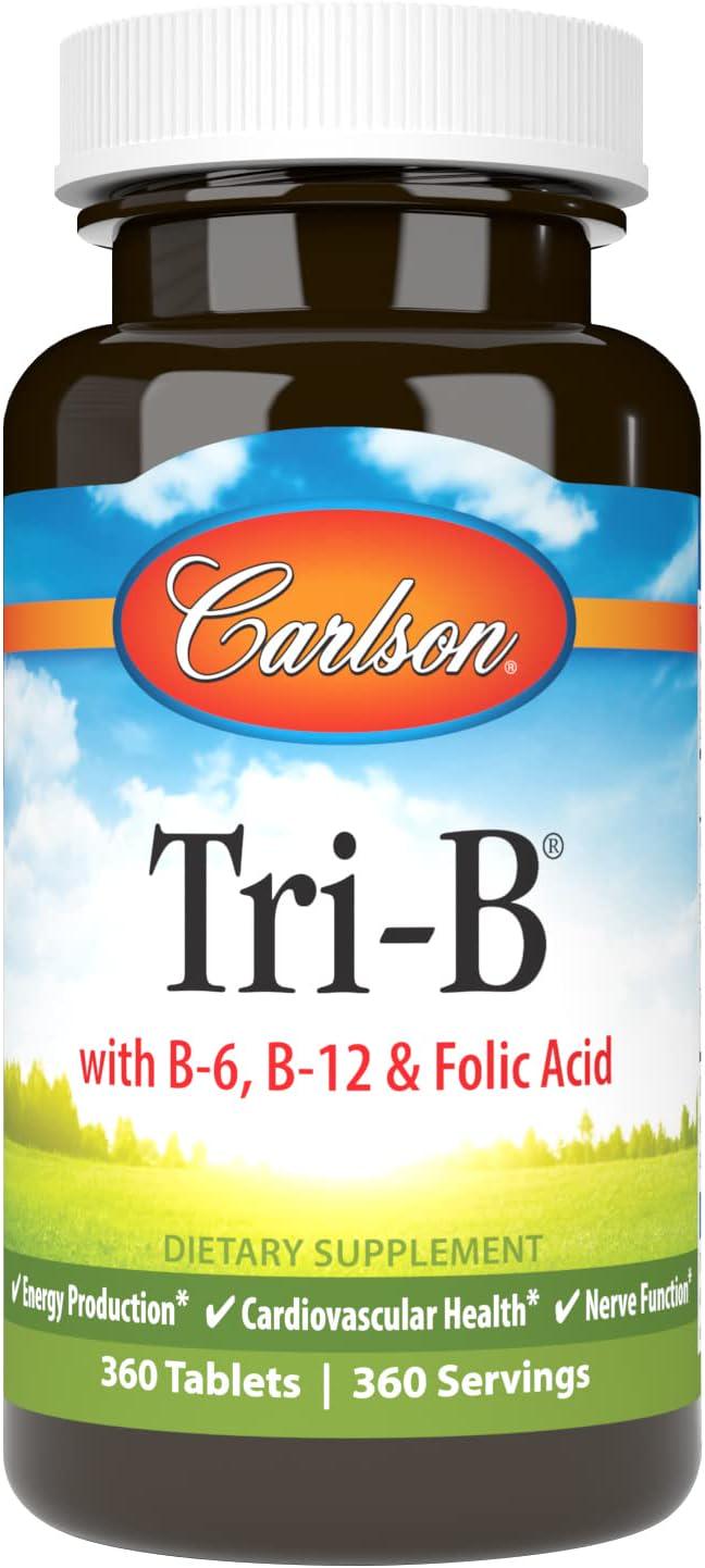Витамины группы B Carlson LabsTri-B with B6 B12 Folic Acid 360 таблеток