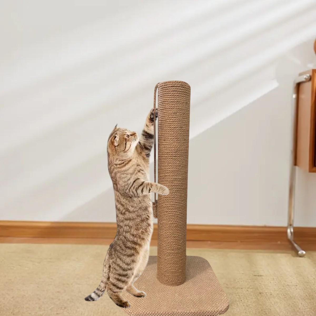Когтеточка для кошек Scratching post столбик на подставке 65 см основание внизу 40х40 см - фото 2 Когтеточка для кошек Scratching post столбик на подставке 65 см основание внизу 40х40 см - фото 2