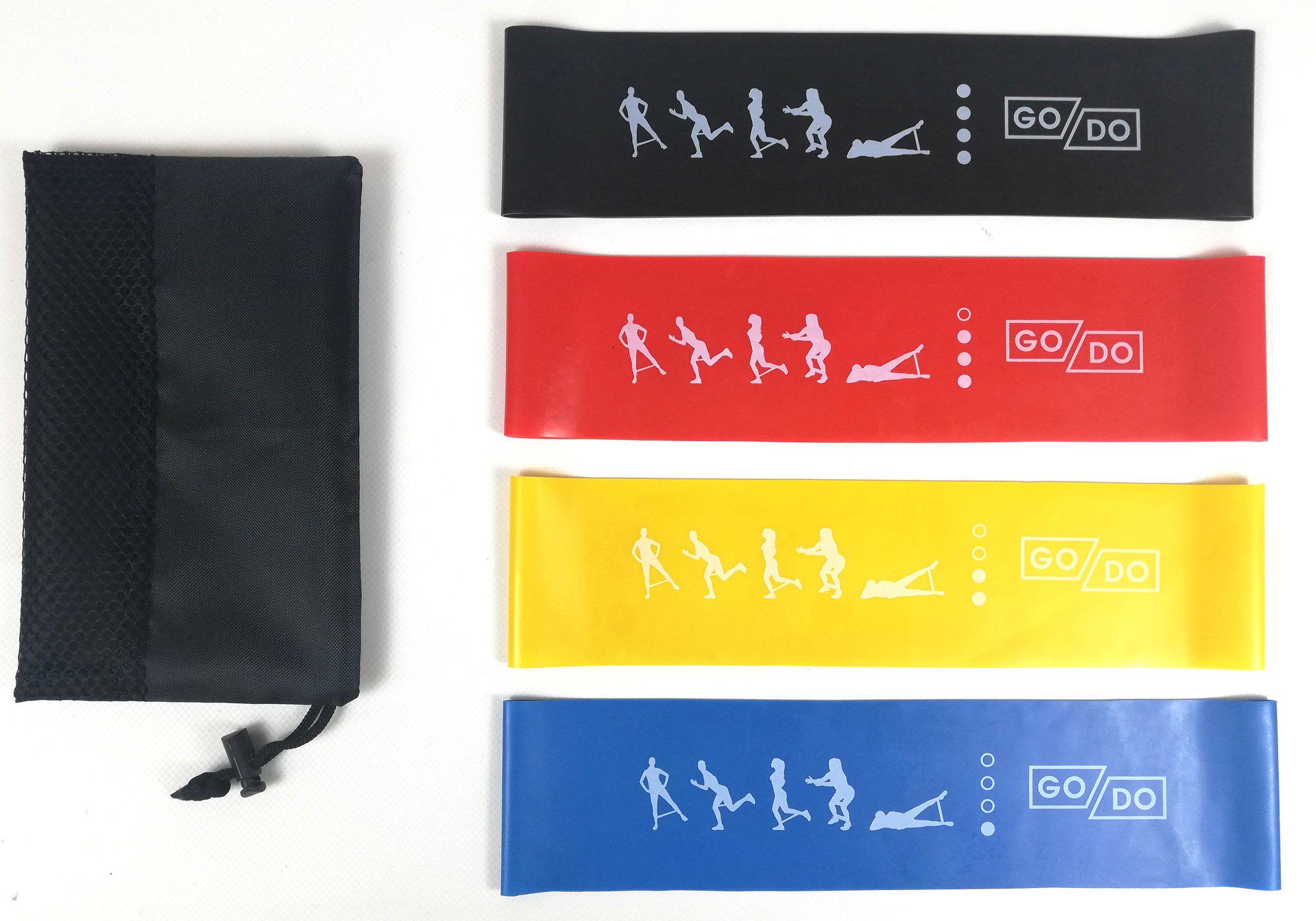 Резинки для фитнеса GoDo широкие 7,5 см 4 шт (GD-Nbr-4W)