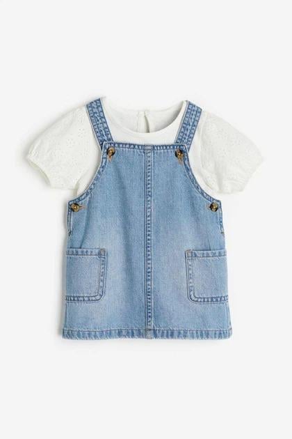 Платье H&M 1126367 80 см Голубой деним