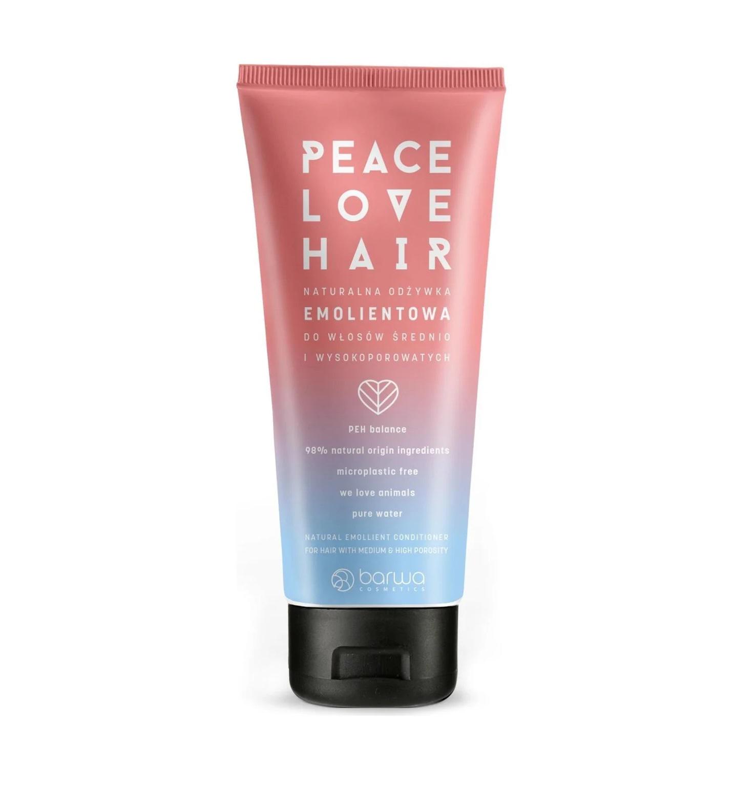 Кондиционер для волос средней и высокой пористости BARWA COSMETICSи Peace Love Hair смягчающий 200 мл (5902305008185)