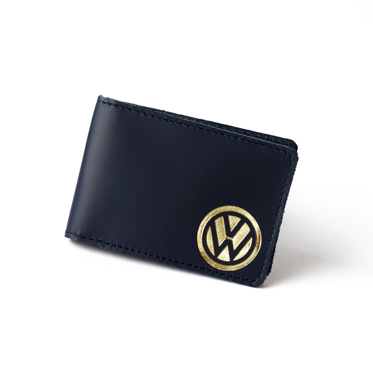 Обкладинка для автодокументів із логотипом Volkswagen Темно-синій/Золотий (2137022423)