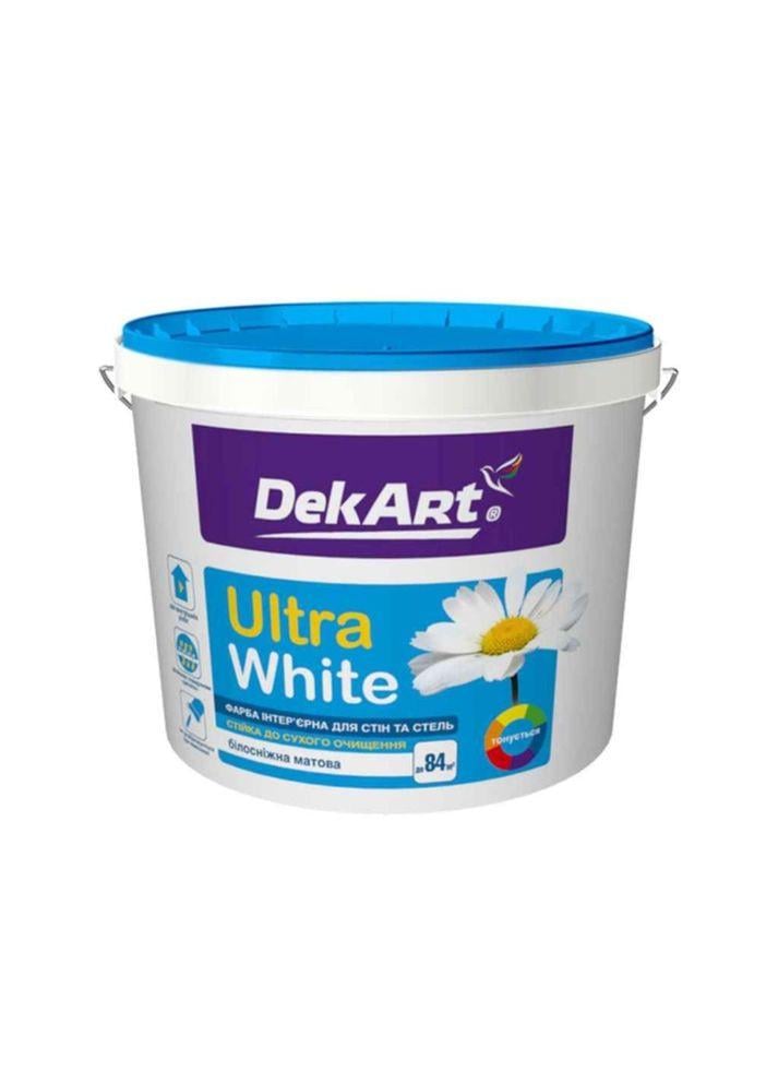 Краска водоэмульсионная акриловая DekArt Ultra White 4 кг Белый мат (000007081)