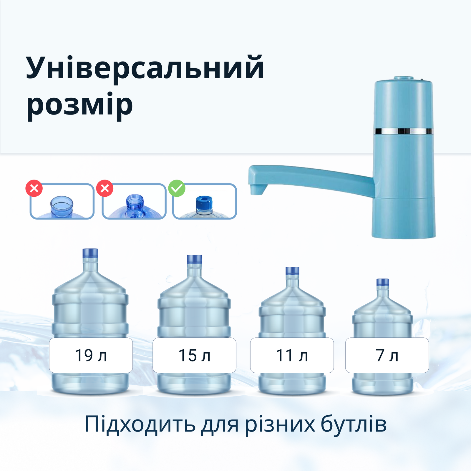 Помпа для воды электрическая VIO E4 Голубой (9684) - фото 6 Помпа для воды электрическая VIO E4 Голубой (9684) - фото 6