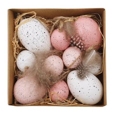 Яички декоративные пасхальные на подвесе Микс 4-6 см 10 шт.