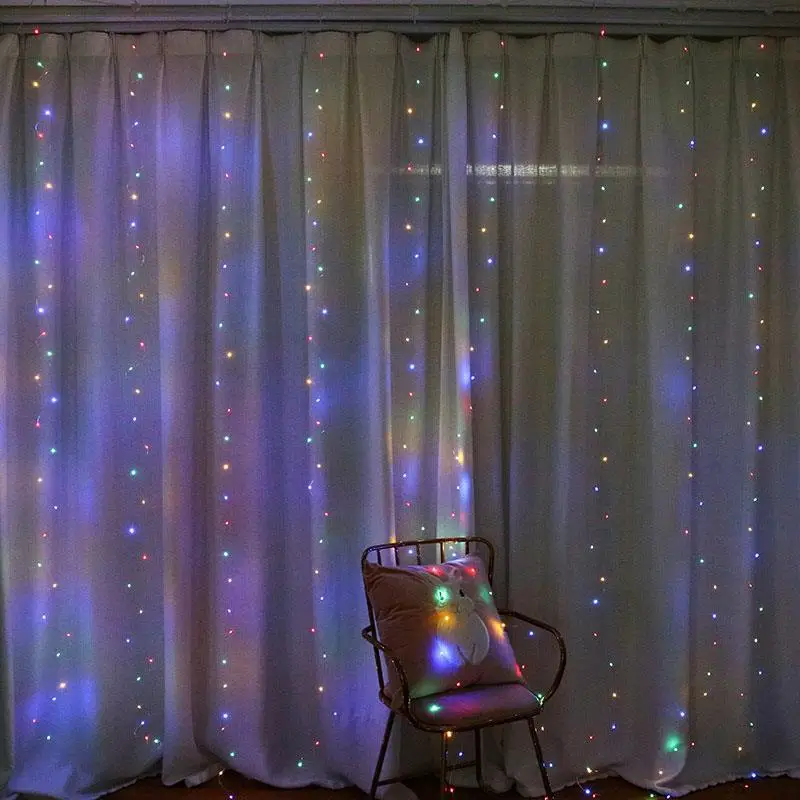 Гірлянда-штора з пультом мультиколор світлодіодна від USB 2х2 м (2813801275) - фото 8