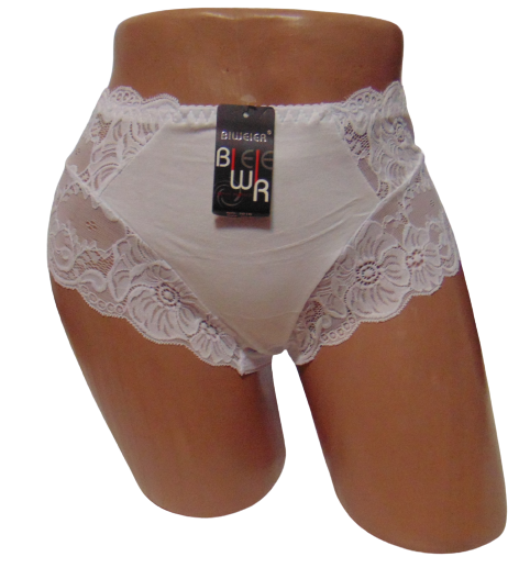 Жіночі трусики бавовняні Biweier 3010 з мереживом 3XL Білий (1868733035)