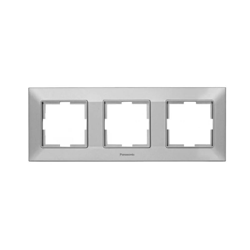 Рамка тримісна Panasonic Arkedia Slim горизонтальна ABS Срібний (WNTF08032SL-UA1) - фото 1 Рамка тримісна Panasonic Arkedia Slim горизонтальна ABS Срібний (WNTF08032SL-UA1) - фото 1