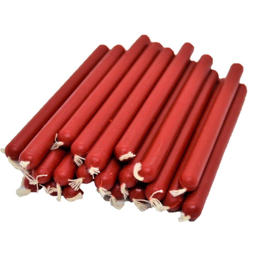 Свічки воскові 12 см 25 шт. Червоний (kvs-12)