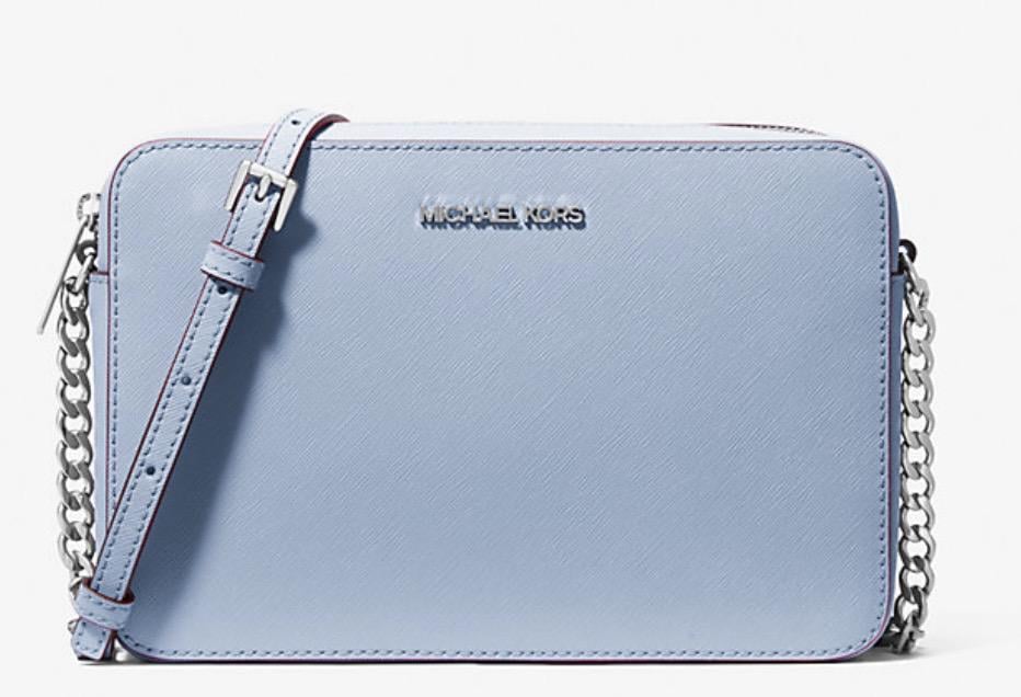 Сумка кросбоді Michael Kors Jet Set Large Saffiano Leather Crossbody Bag Pale Ocean (35F8STTC9L)