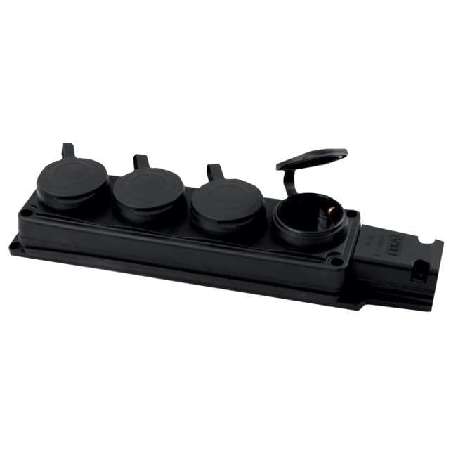 Колодка четверная ERKA 6004 с/у и заглушками каучук 16А (28687527)