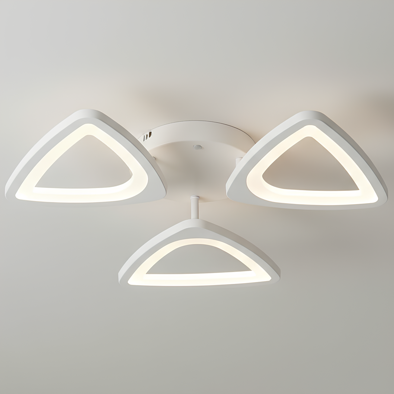 Люстра светодиодная Valeso 60W с пультом с треугольными плафонами 3000-6500K Белый (G 2711/3 WT) - фото 1