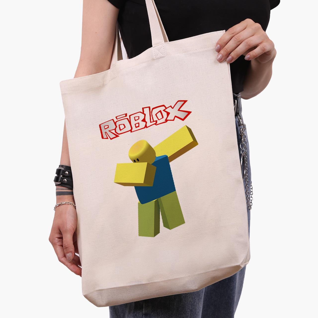 Эко сумка шоппер Roblox 41х39х8 см Бежевый (9227-1707-WTD)